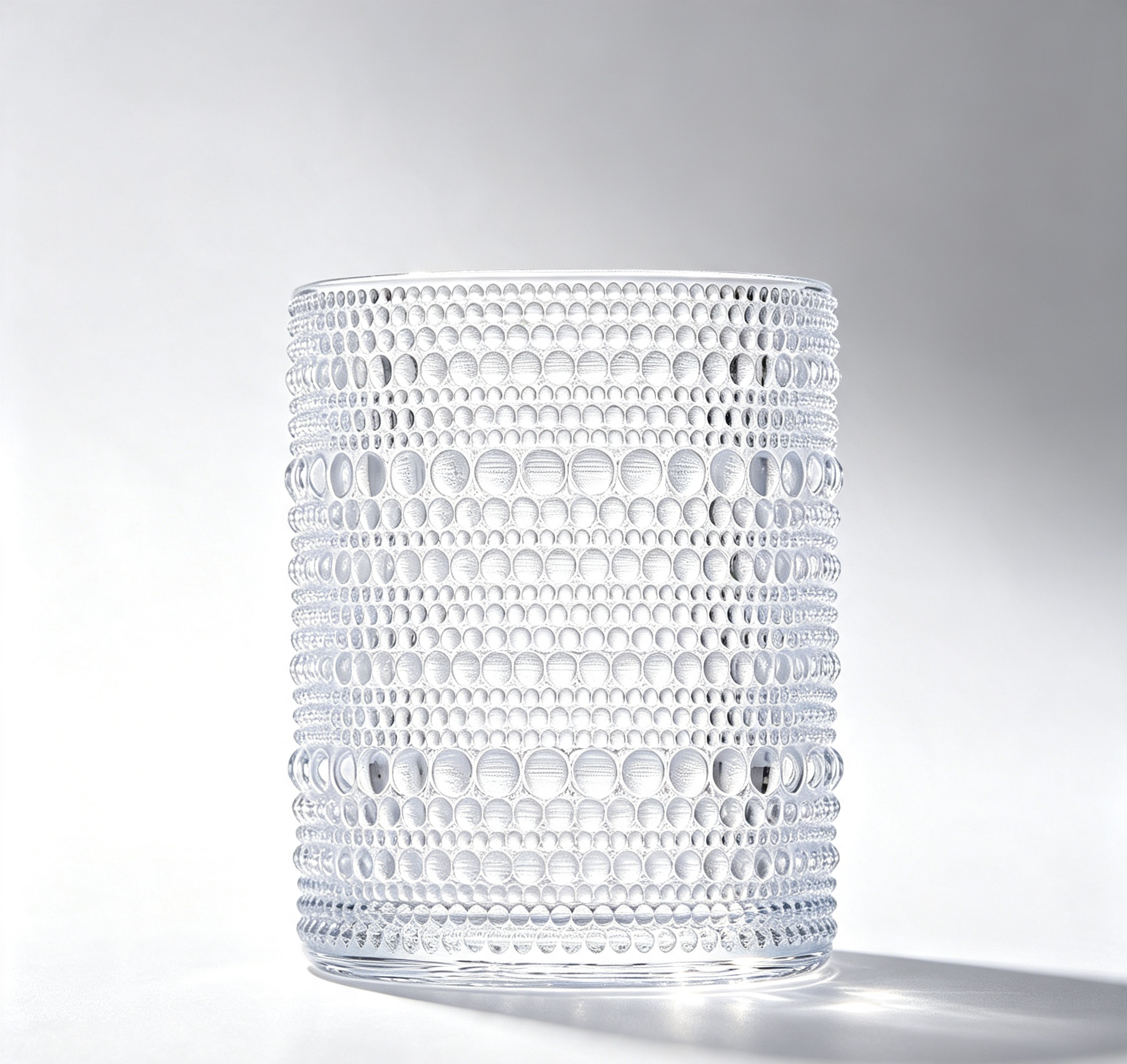 Vintage Embossed Dot Beaded Glass Tumbler
