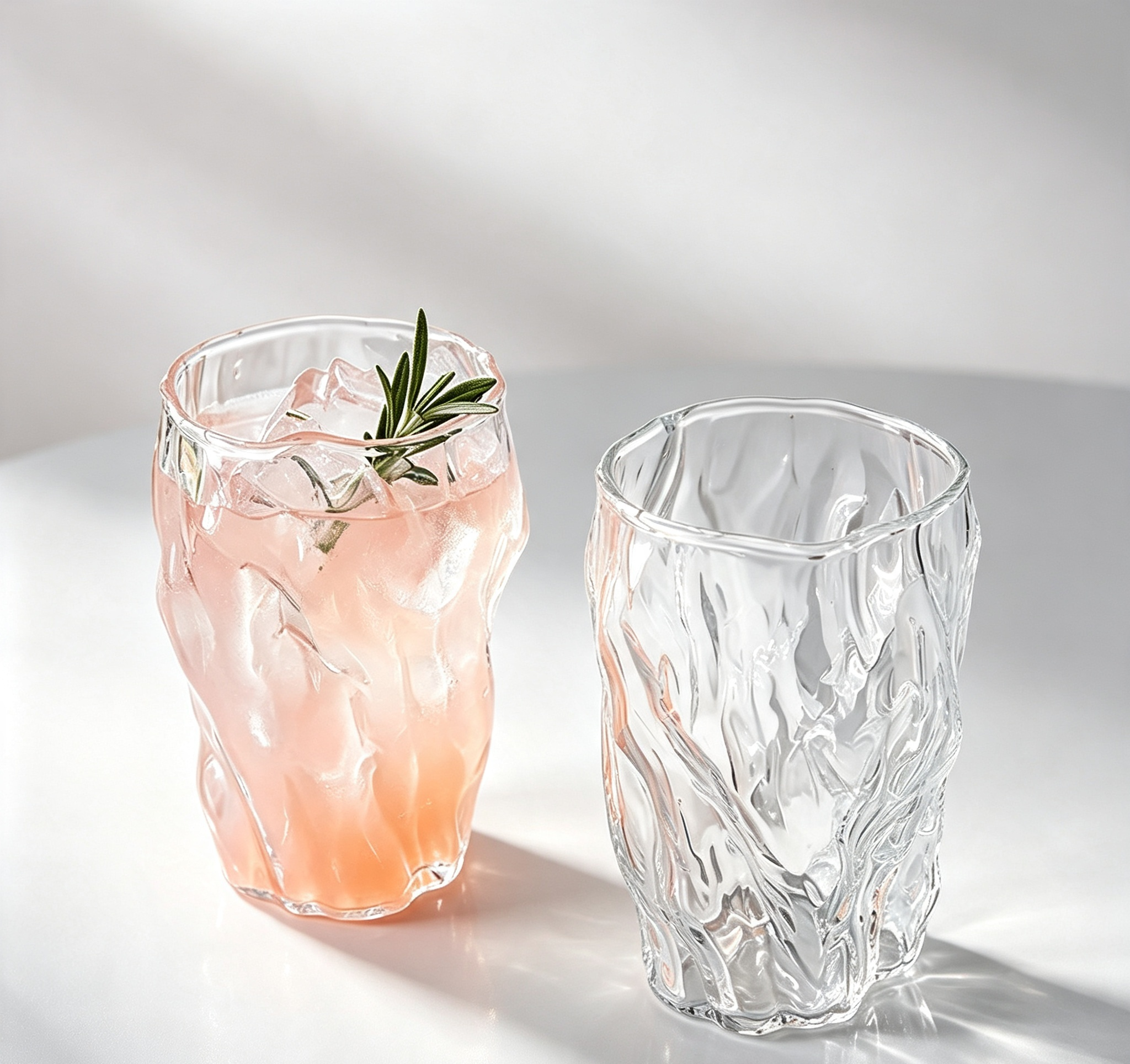 Ins‑Style Twisted Ripple Glass Cup