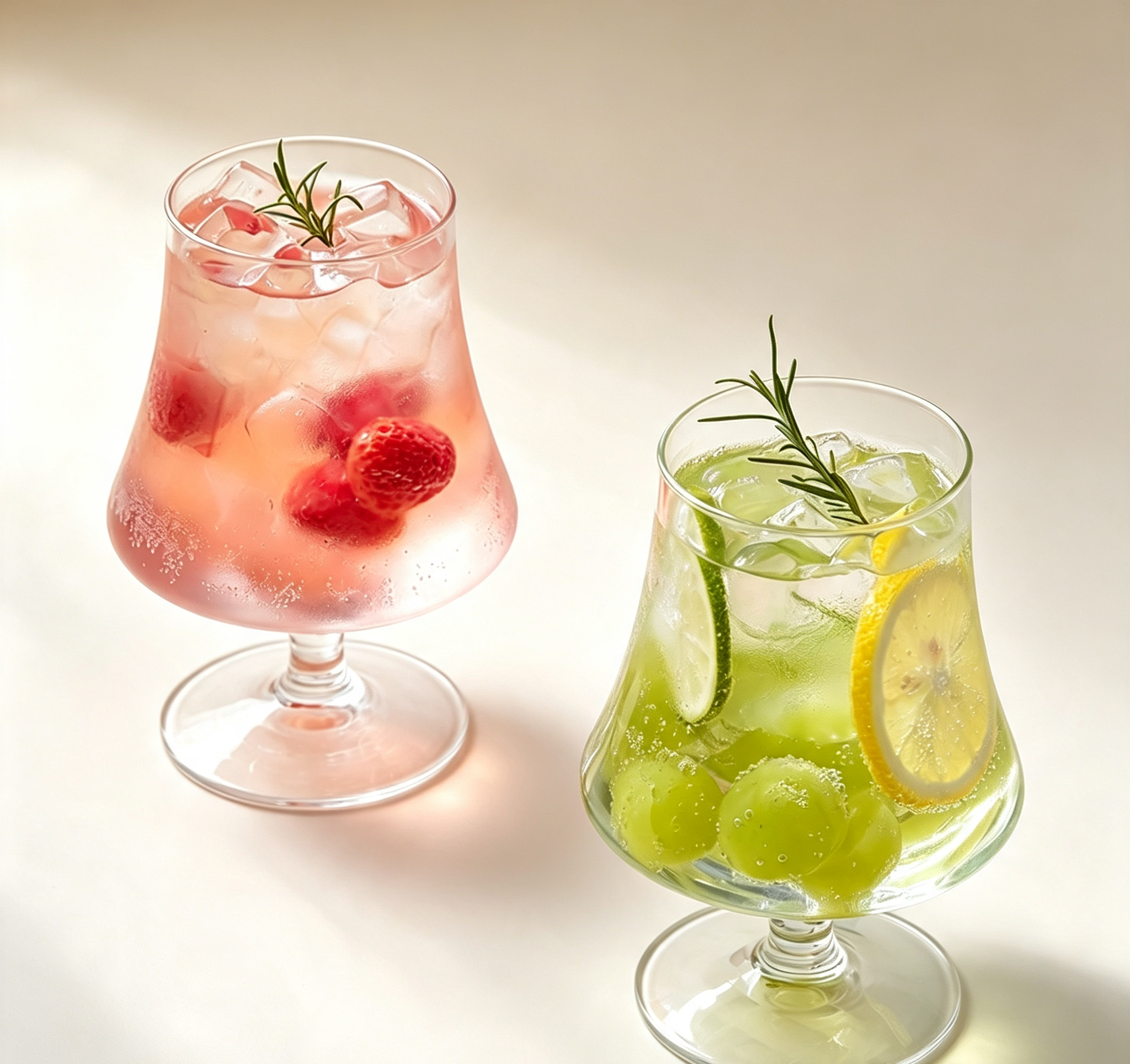 Stemmed Bubble Glass Goblet, Luxury Waisted Short‑Stem Cocktail Glass