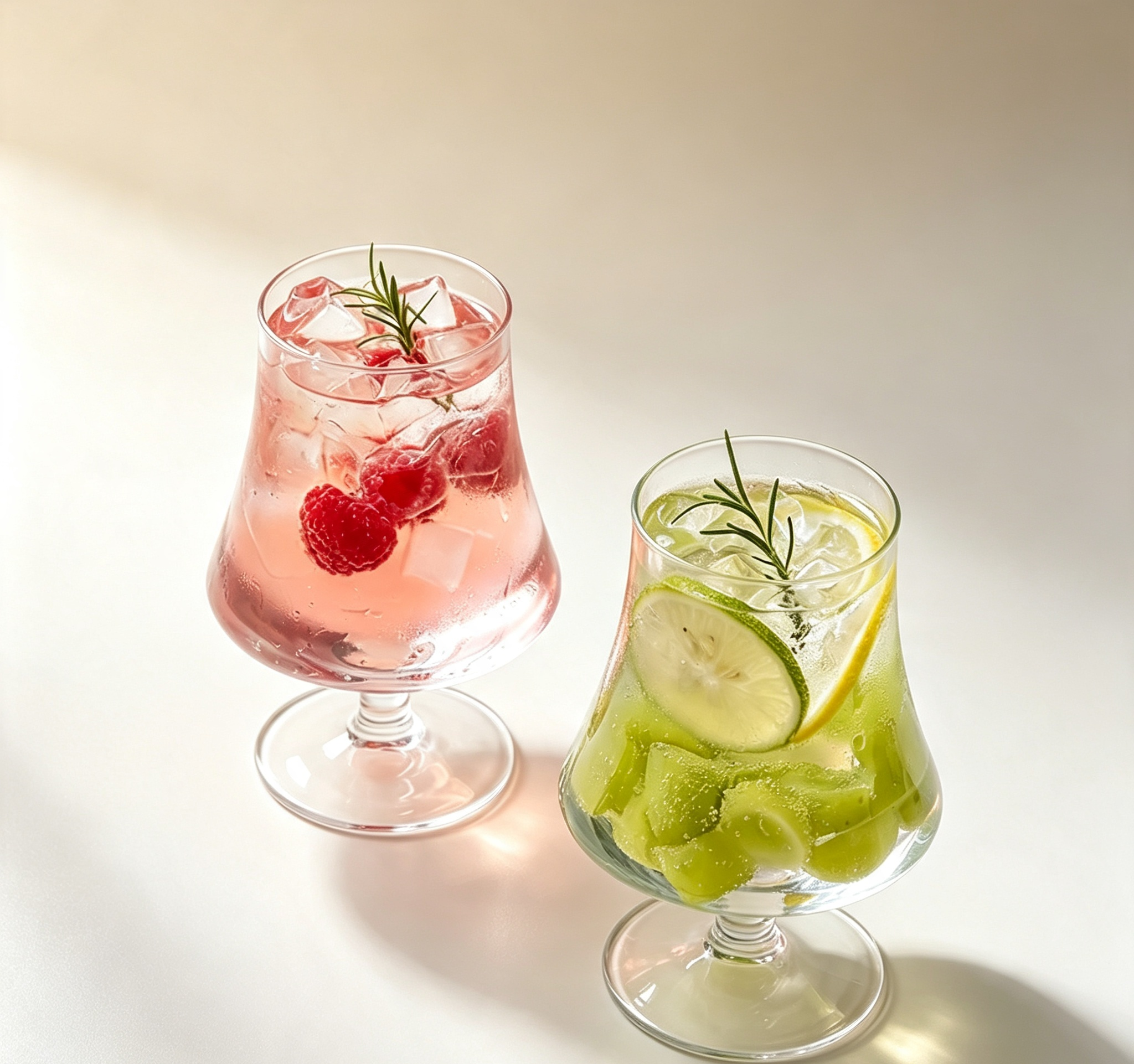 Stemmed Bubble Glass Goblet, Luxury Waisted Short‑Stem Cocktail Glass
