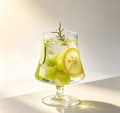 Stemmed Bubble Glass Goblet, Luxury Waisted Short‑Stem Cocktail Glass