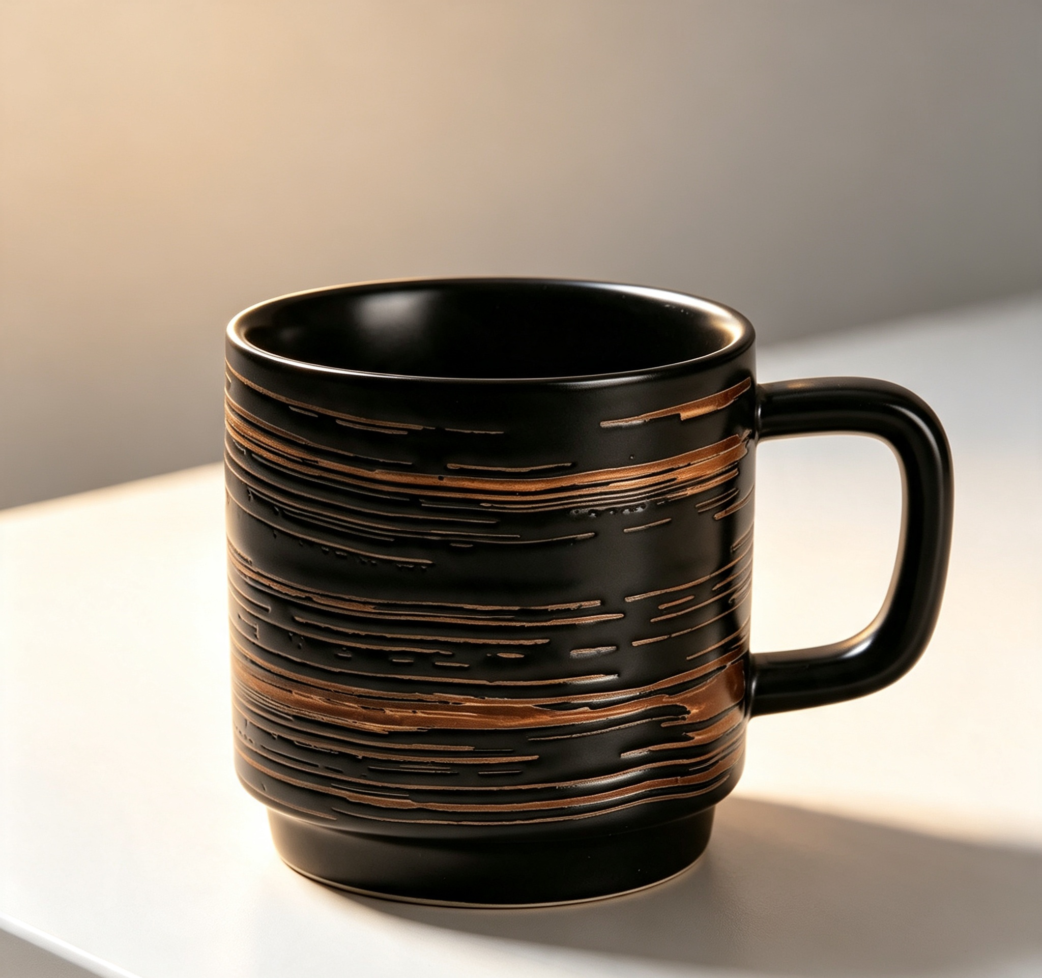Vintage Scratched‑Texture Ceramic Mug