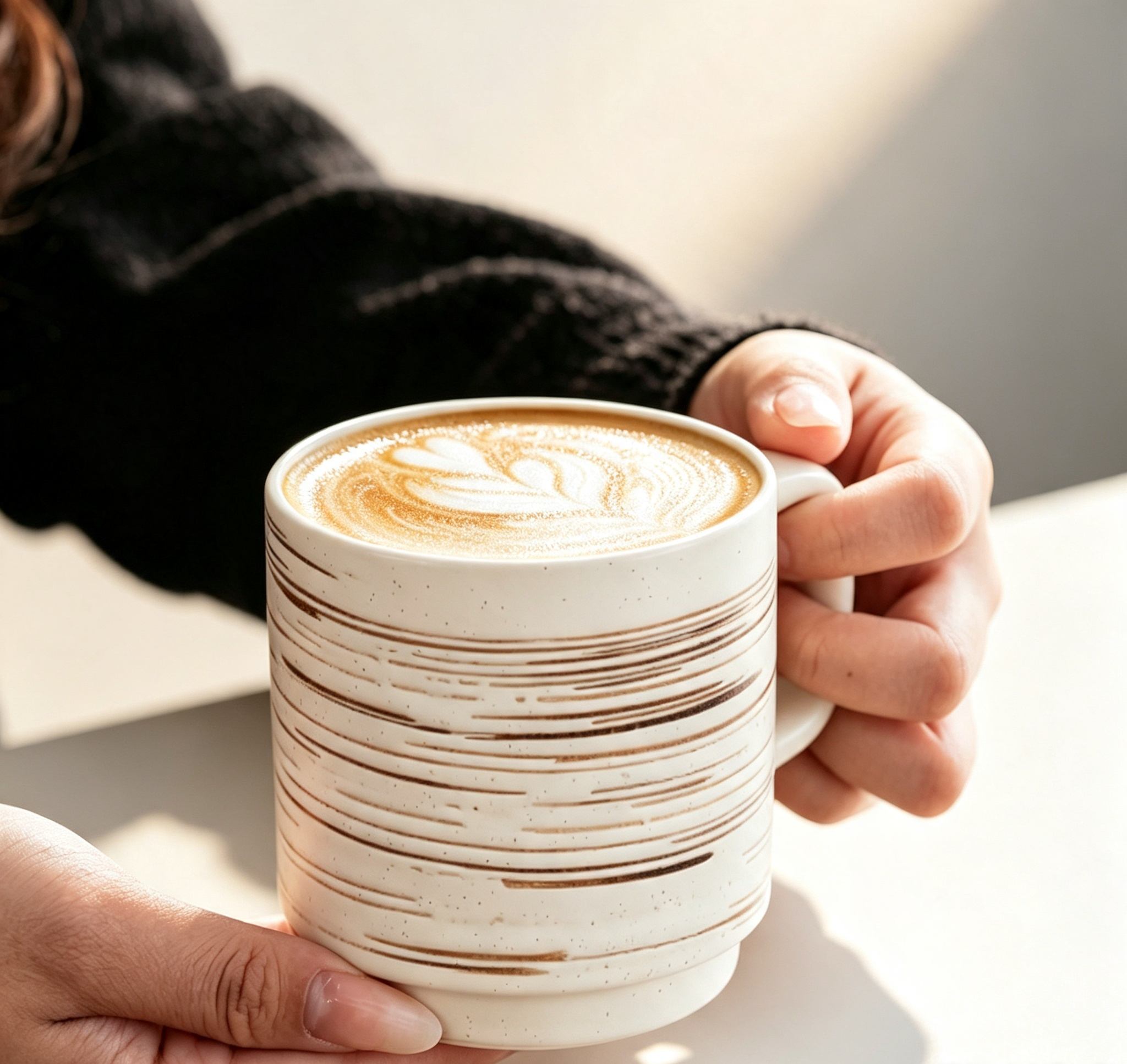 Vintage Scratched‑Texture Ceramic Mug